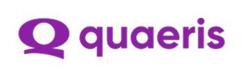 Partial view of a purple logo with the letters 'quae' visible.
